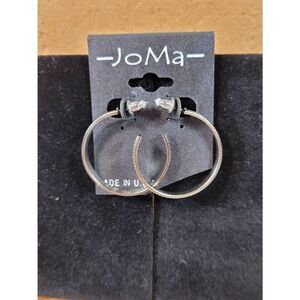 (3 for $15) JoMa Silvertone Textured Hoop Earrings- NEW